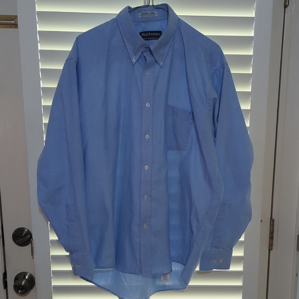 Manhattan Light Blue Casual Button-Down Shirt